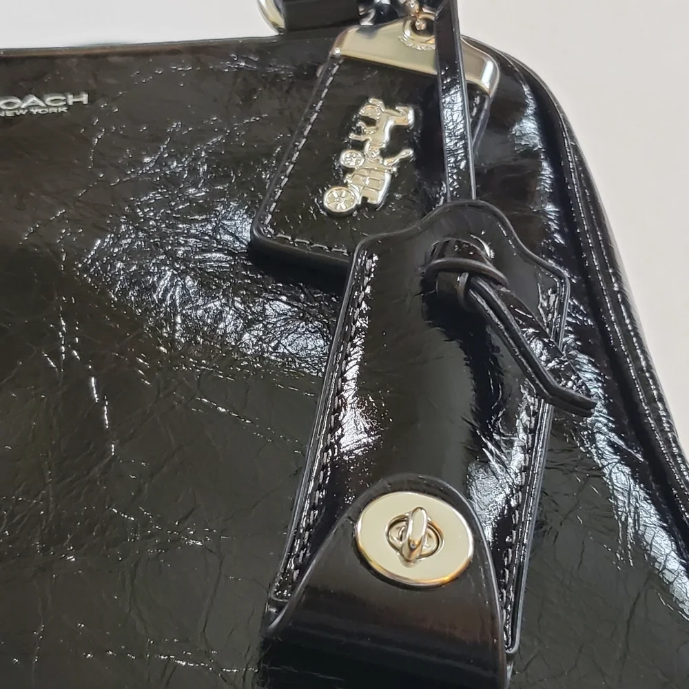 Coach Cube Rogue Bag Black Glazed Leather NWT - Picture 3 of 10